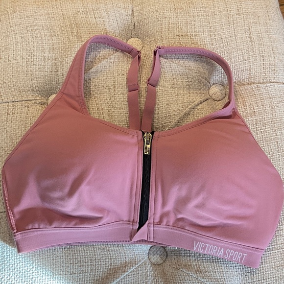 Victoria's Secret Other - Victoria's Secret Knockout Mauve Zipper Front Sports Bra 34C